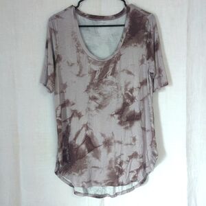 Maurices 24/7 Blush Pink Tye Dye Scoop Neck Oversized Tee Size Medium